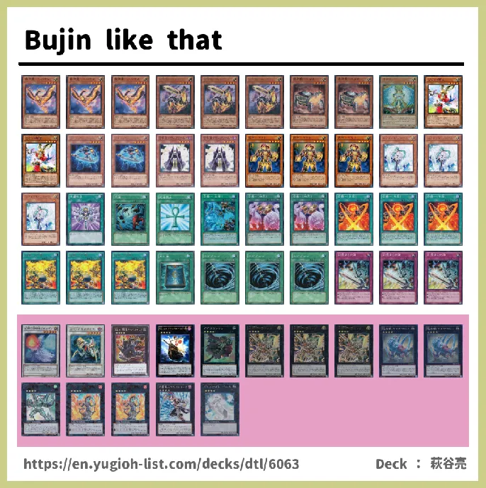 Bujin, Bujinki, Bujintei, Bujingi Deck List Image
