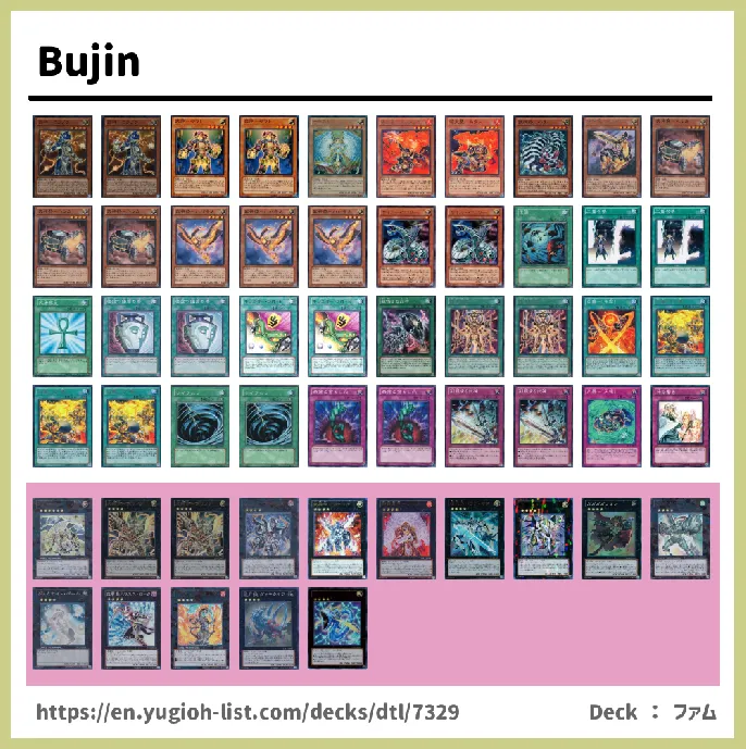 Bujin, Bujinki, Bujintei, Bujingi Deck List Image