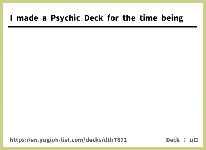 Psychic Deck List Image