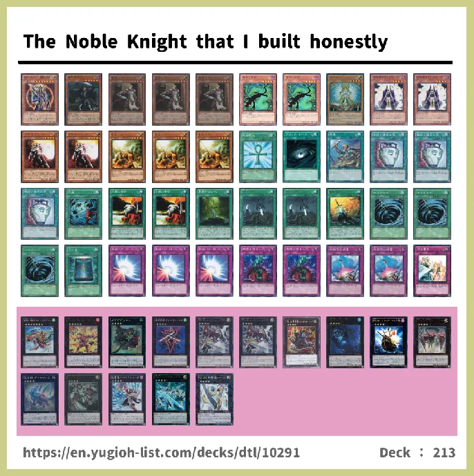 Noble Knight, Noble Arms Deck List Image