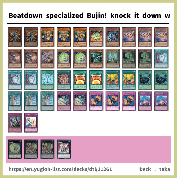 Bujin, Bujinki, Bujintei, Bujingi Deck List Image