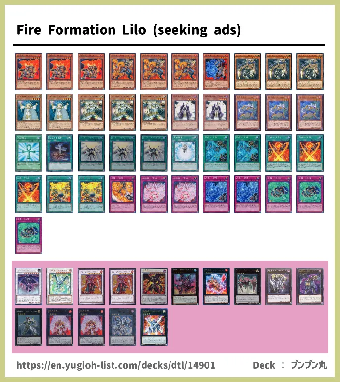 Brotherhood of the Fire Fist, Fire Formation Deck List Image