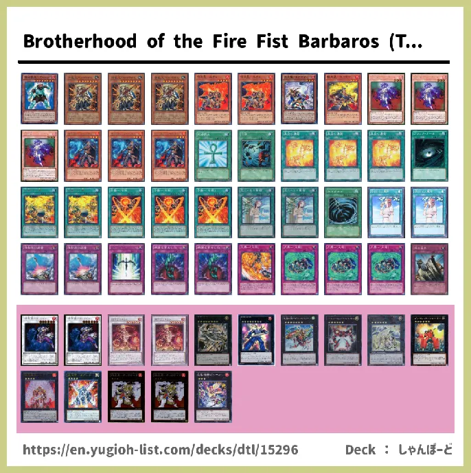 Brotherhood of the Fire Fist, Fire Formation Deck List Image