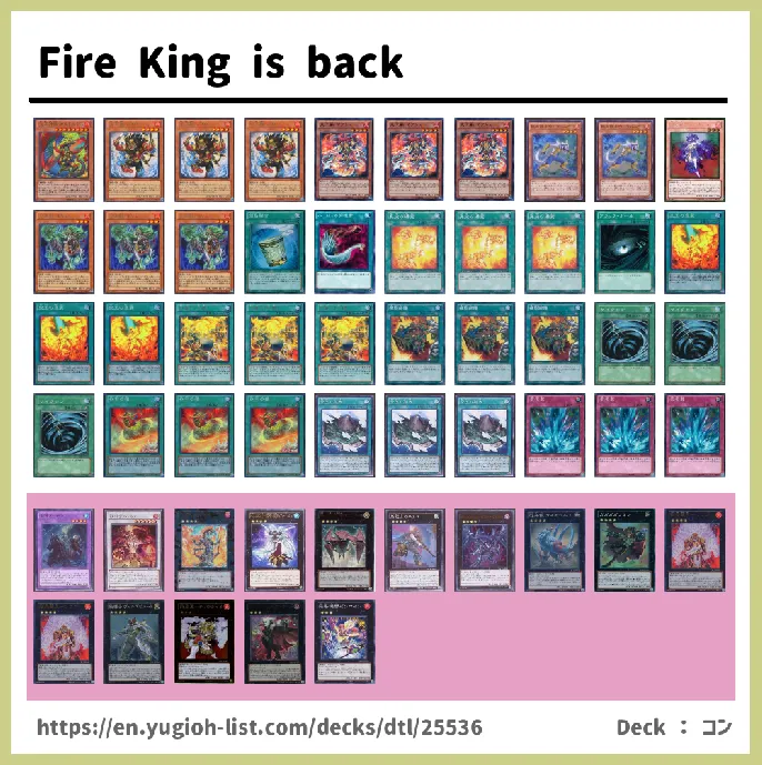 Fire King Deck List Image