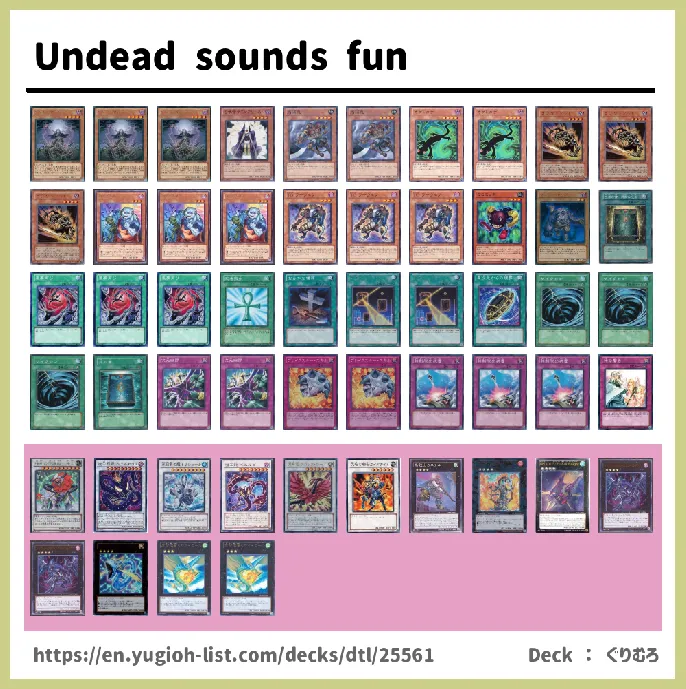 Zombie Deck List Image