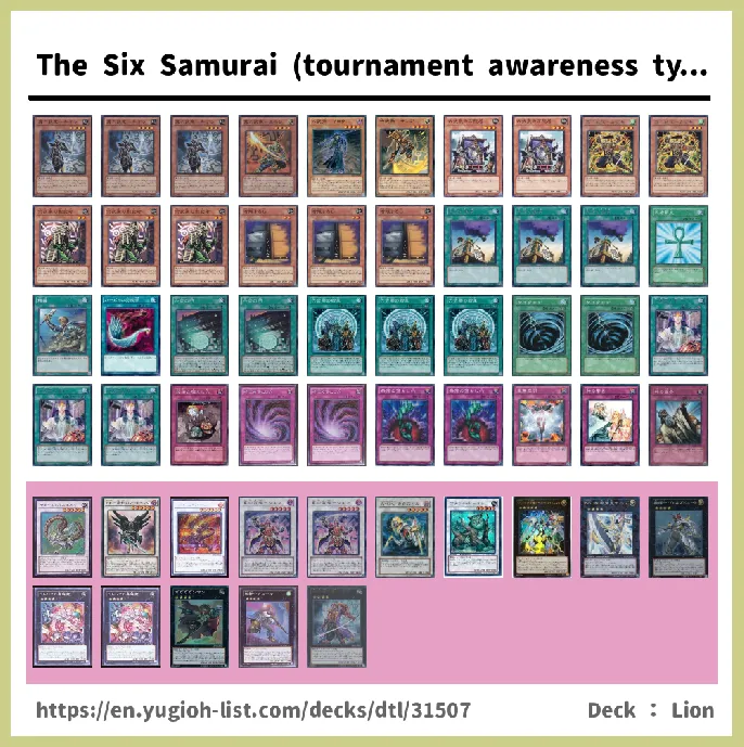 Six Samurai  Deck List Image