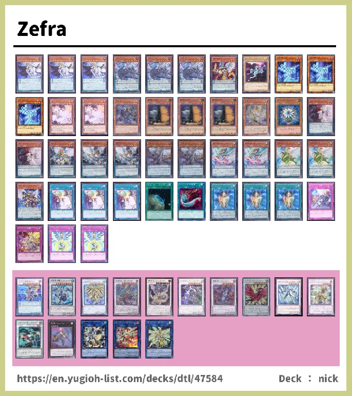 Zefra Deck List Image