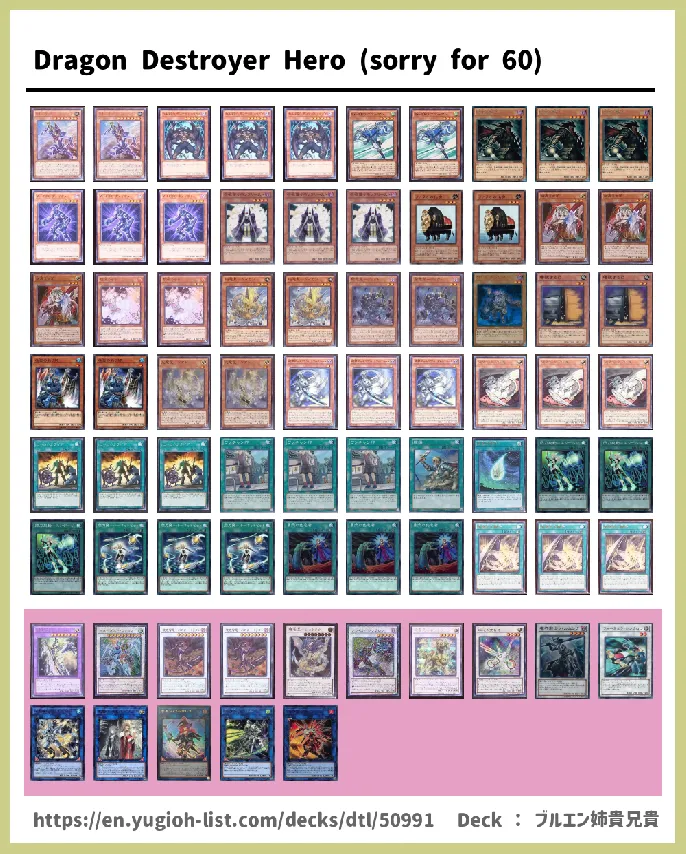 Buster Blader, Destruction Sword Deck List Image