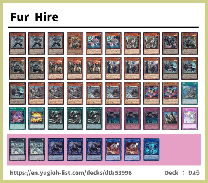 Fur Hire Deck List Image