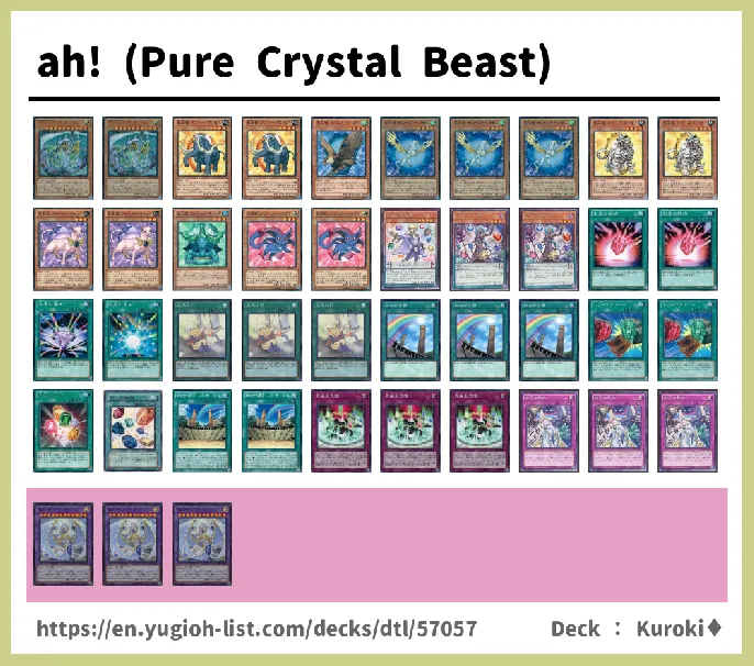 Crystal Beast, Advanced Crystal Beast Deck List Image