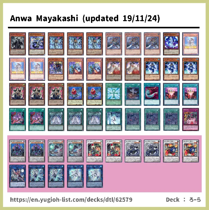 Mayakashi Deck List Image