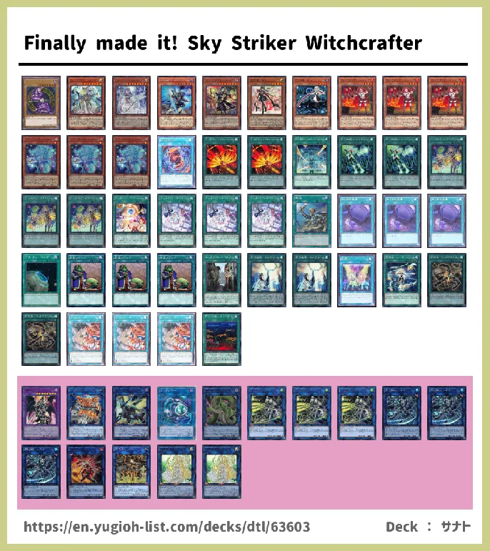 Sky Striker Ace, Sky Striker  Deck List Image