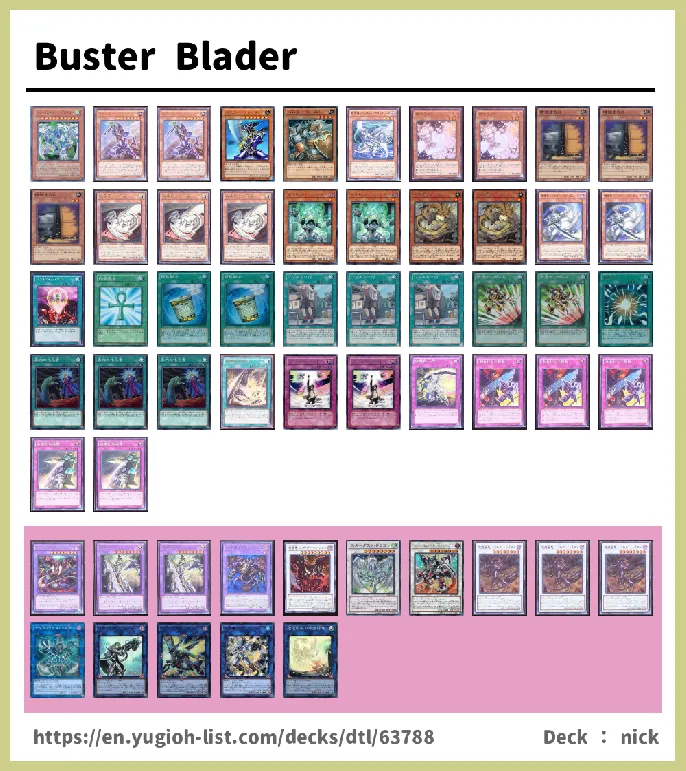 Buster Blader, Destruction Sword Deck List Image