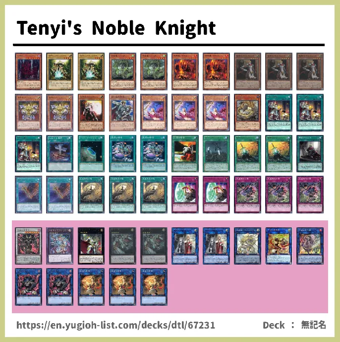 Noble Knight, Noble Arms Deck List Image