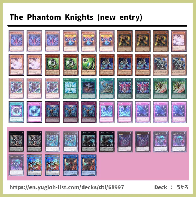 The Phantom Knights, Phantom Deck List Image