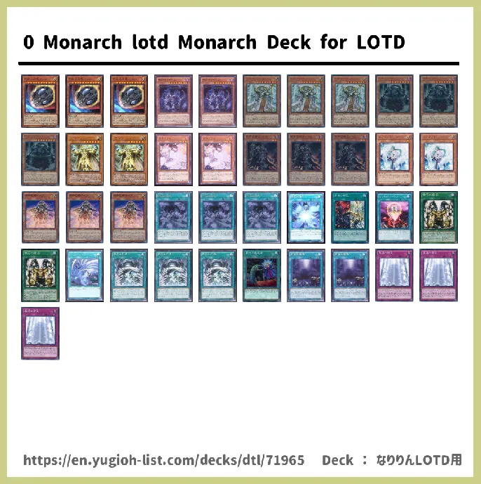 Monarch Deck List Image